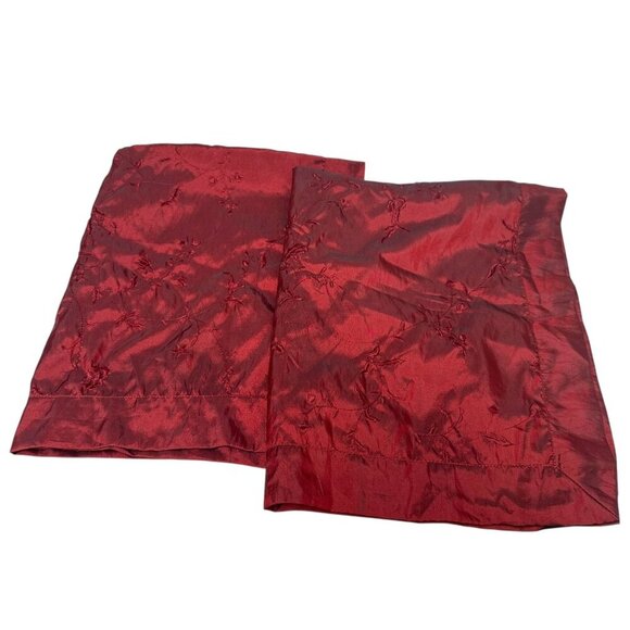 Rodeo Home Embroidered Pillowcases Set of 2 Burgundy Red Pillow Standard Shams - Picture 4 of 13